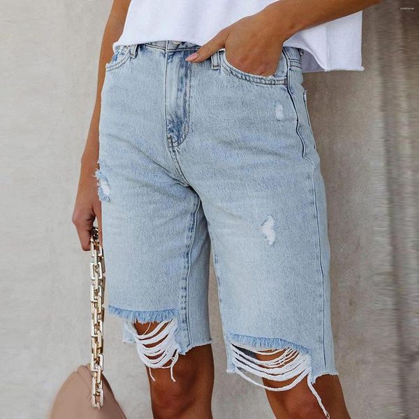 

women's jeans jean women pants denim shorts fifth pipped zipper casual, Blue