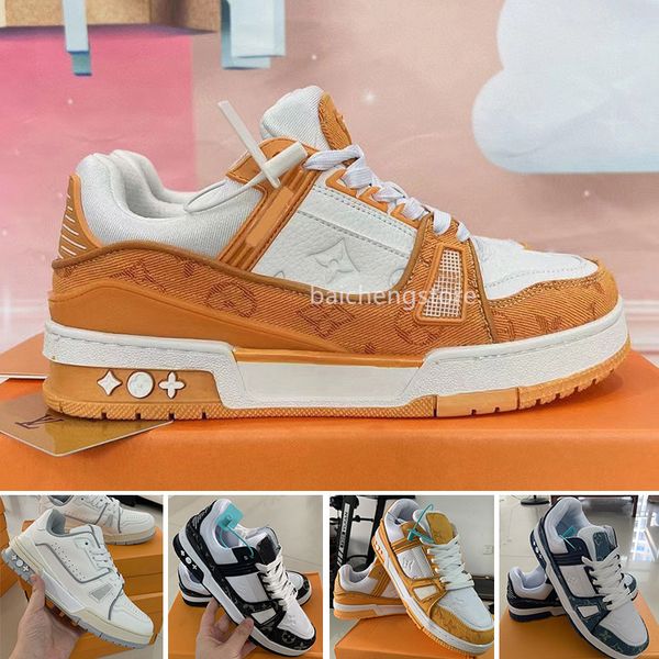 

2022 new printing sneakers men casual shoes grey orange red training shoe trainer wild low-skate platform classic luxury 39-44 l5, White;red