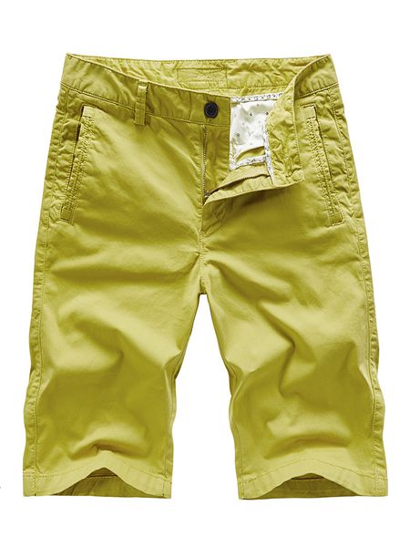 

men's shorts summer chino shorts men breathable cotton knee-length classic solid straight casual cargo shorts 230419, White;black