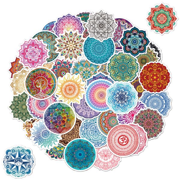 

50pcs mandala stickers skate accessories waterproof vinyl sticker for skateboard lapluggage bicycle motorcycle phone car decals