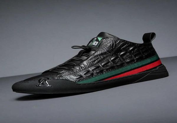 

genuine leather men shoes casual daily trendy sneakers mens black comfortable footwear spring winter 2020 q09013138669
