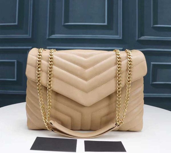 

real authentic quality designer loulou bag large shoulder chains crossbody clutch bags purses genuine calfskin leather grosgrain lining