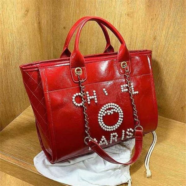 

50% off luxury classics handbags women's beach metal pearl letter badge tote bag small leather large chain wallet o6yj