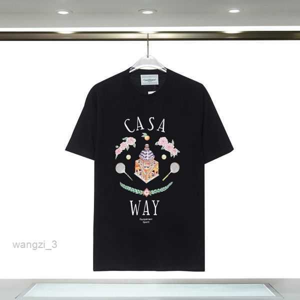 

t-shirts casablanca designer t spring summer new style starry castle short sleeve casa tennis club us size s-xxl poloshirt 10 wqy6, White;black