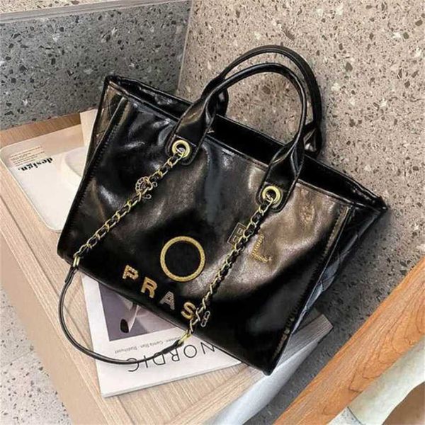 

50% off handbags women's luxury beach metal pearl letter badge tote bag small leather large chain wallet twnr