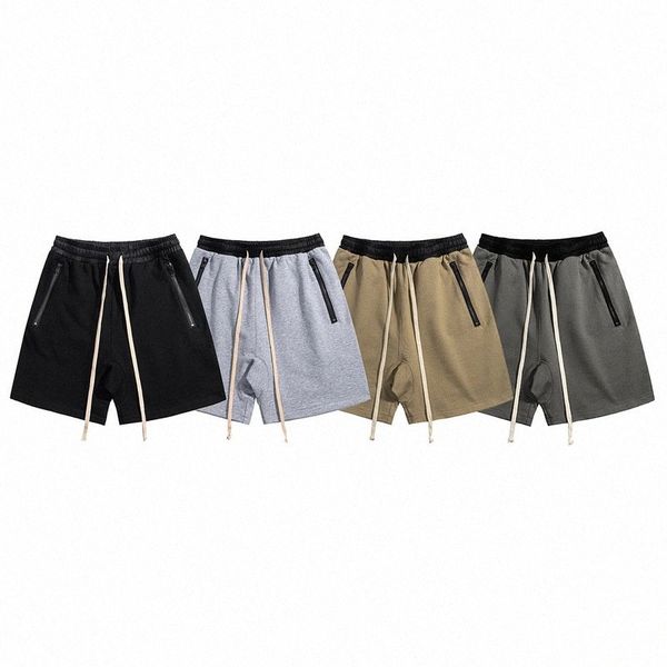 

2022 fog ee summer new boys large size loose five-point pants zipper lace-up high street trendy shorts summer 18zc#, White;black