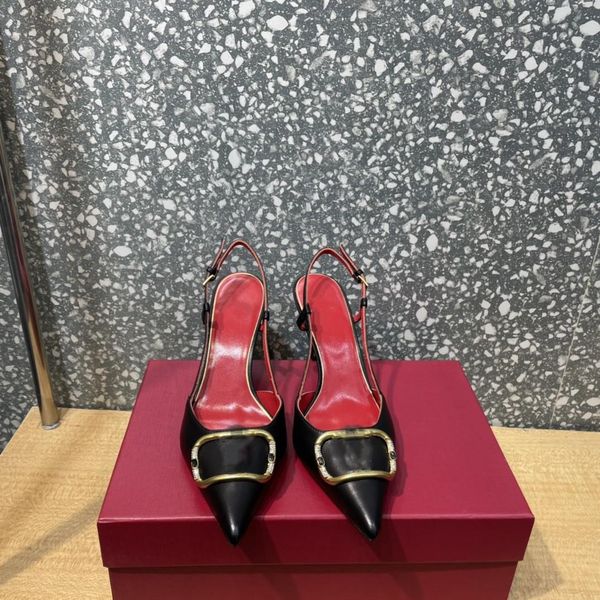 

designer sandals famous classic dinner partyhigh heel summer luxury sandal for women fashion women shoes ladies sandals size 36-42, Black