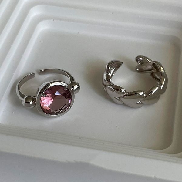 

crystal rings birthstone rings fashion trend brand ring matching ring promise rings for woman couple rings love ring designer fashion jewelr, Silver