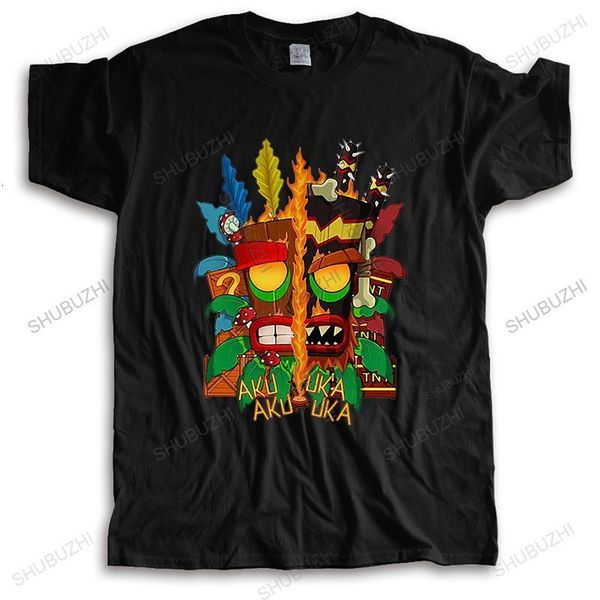 

men's t-shirts man summer crew neck t-shirt loose style black t shirts crash bandicoot aku uka brand teeshirt casual tee 230419, White;black