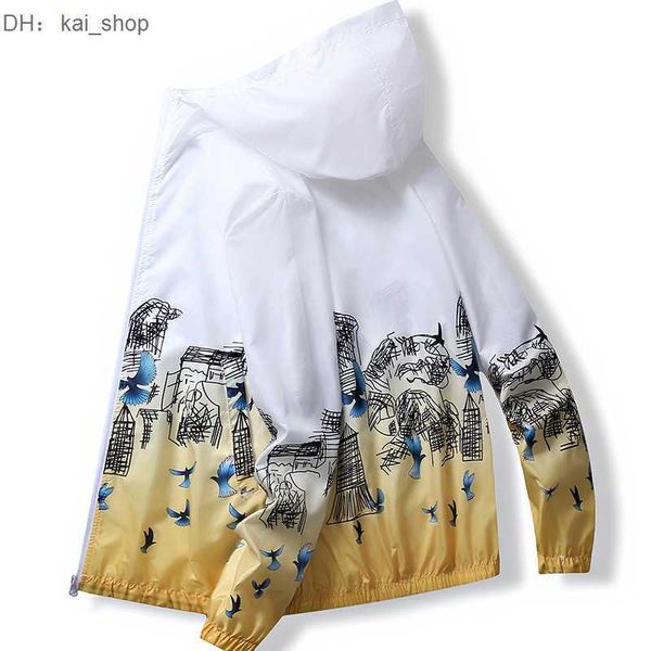 

mens casual shirts ice silk sunscreen coat for men in summer light and thin breathable chinachic gradient jacket boys teenagers 21, White;black