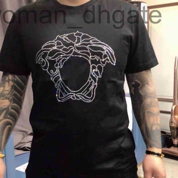 

men's t-shirts designersummer short sleeve t-shirt men's european vrse 22 ac medusa diamond fashion luxury summer men's round, White;black