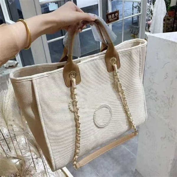 

80% off luxury women's handbags pearl tote canvas beach bag designers female portable shoulder large capacity big backpack 5wlh