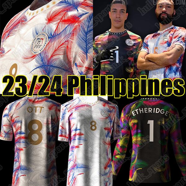 

2023 philippines soccer jerseys 23/24 goalkeeper #8 ott #1 etheridge azkals patino palla woodland silva villanueva 2024 national team footba, Black;yellow