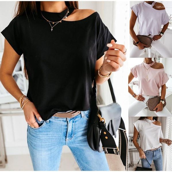 

girls t shirt off shoulder short sleeve white solid black ladies tshirts halter summer fashion casual t shirts women