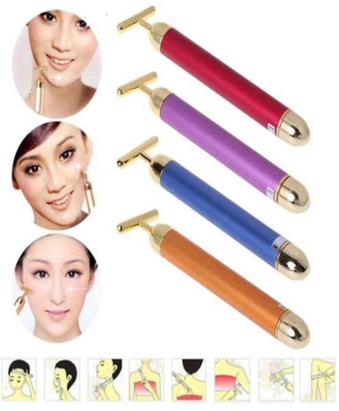 

electric face lifting 24k gold facial beauty vibration roller massager stick face skin care stick firming by hope114313944