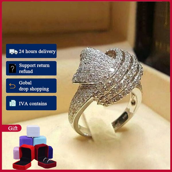 

solitaire ring hoyon 18k white gold color diamond style ring set for women fine luxury 925 sterling silver color wedding jewelry 230419, Golden;silver