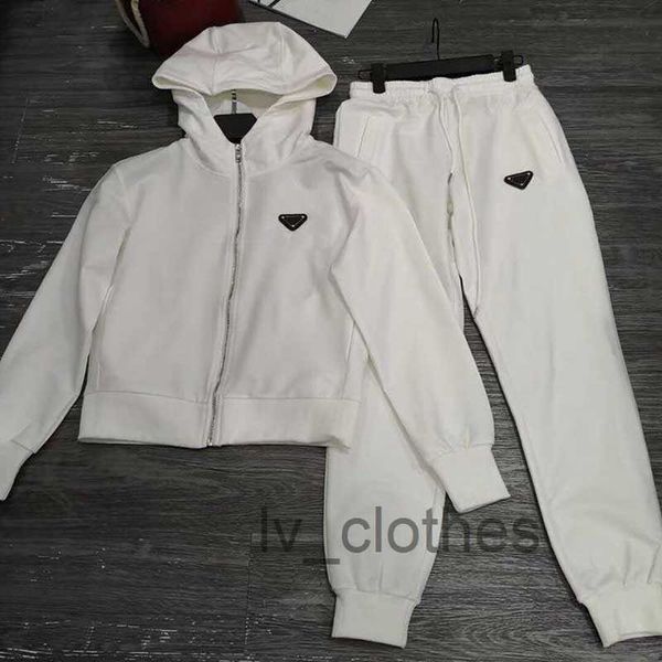 

women's sportswear two-piece set designer branded women's jogger women's hoodie and pants casual sports set couple training s, White