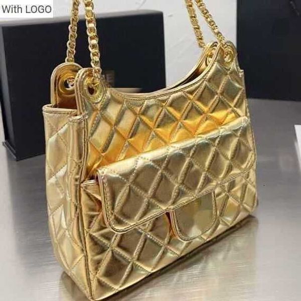 

evening bags luxury brand design letter quilted shoulder cc bag oxhorn bag oil wax cow leather gold coin rhombus chain bag solid color singl, White