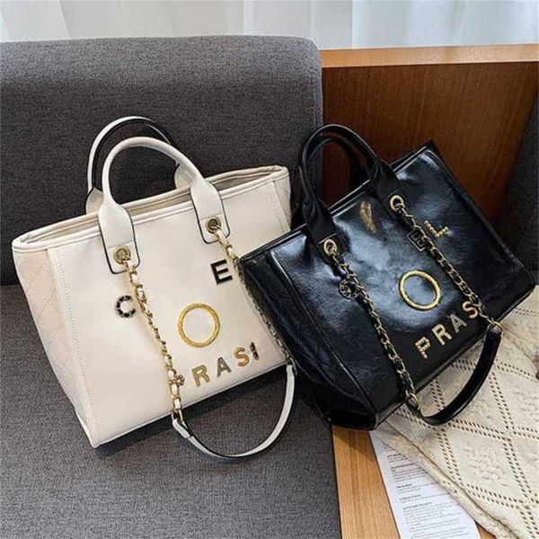 

50% off handbags luxury women's beach metal pearl letter badge tote bag small leather large chain wallet 2rua