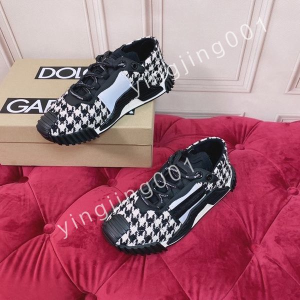 

2023 luxury designer calfskin casual shoes reflective sneakers vintage trainers fashion shoes platform lace-up sneaker, Black