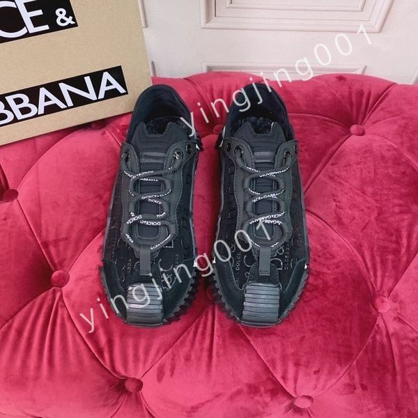 

new designer calfskin casual shoes reflective sneakers vintage trainers fashion shoes platform lace-up sneaker, Black