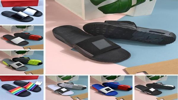 

cool summer 90s mens womens slippers fashion slides triple black white grey outdoor flat flip flops beach el platform sandals 31289539