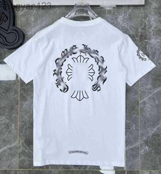 

luxury mens classics t shirts fashion brand crew neck short sleeves tees ch t-shirts sanskrit sweater casual horseshoewhite black ping gree, White;black