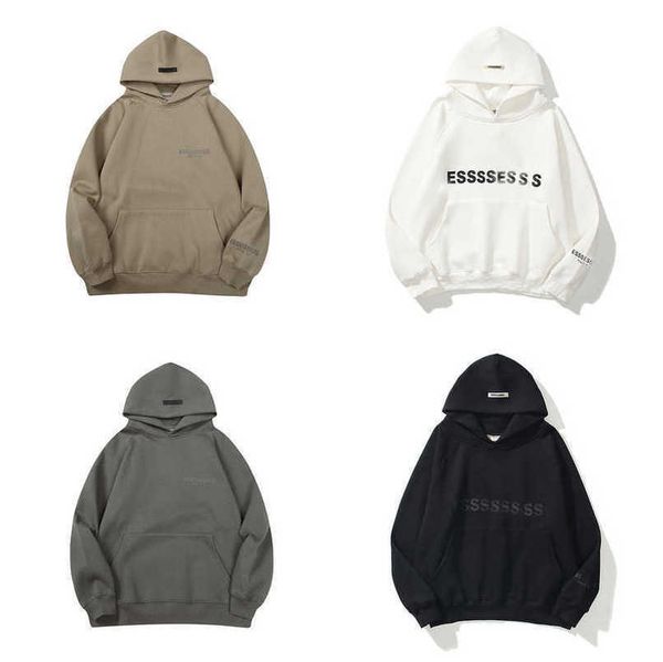 

luxury fashion men's sweatshirts essss entials tracksuits letter hoodies men women sportswear hooded pant coat sweater pullover couple, Gray