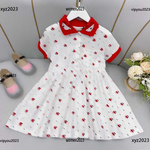 

luxury new summer dress girl clothes baby heart shaped hollow decorative lapel princess dresses size 100-160 cm princess dress, Red;yellow