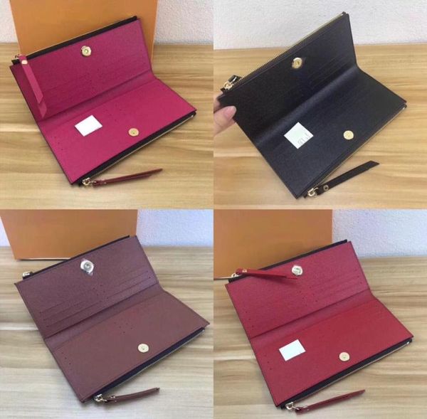 

whole classic ladies long wallet for women multicolor coin purse card holder package organizer wallet ladies zipper wallet poc5820110, Red;black