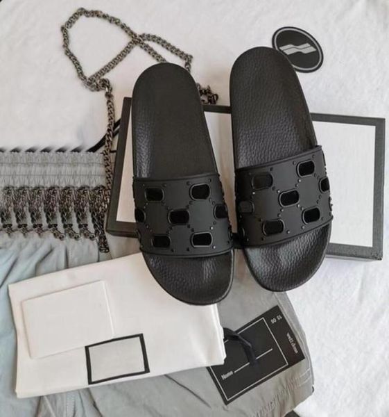 

2021 men women slide sandals shoes luxury slide summer fashion wide flat slippery with thick sandals slipper flip flops 35454246662, Black