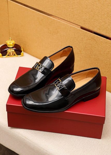 

2023 mens dress shoes classic bridegroom business wedding party oxfords male brand designer slip on casual flats size 38-45, Black
