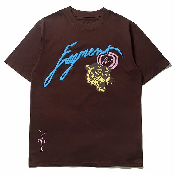 

men's t-shirts harajuku catcus jack tiger head letter foam short sleeve men's tshirts streetwear round neck oversized cotton tees, White;black