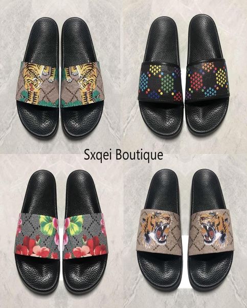 

2022 flip flops for men women slides shoes summer sandals fashion wide flat slippery slipper flop flower sandals for women h04149470352, Black