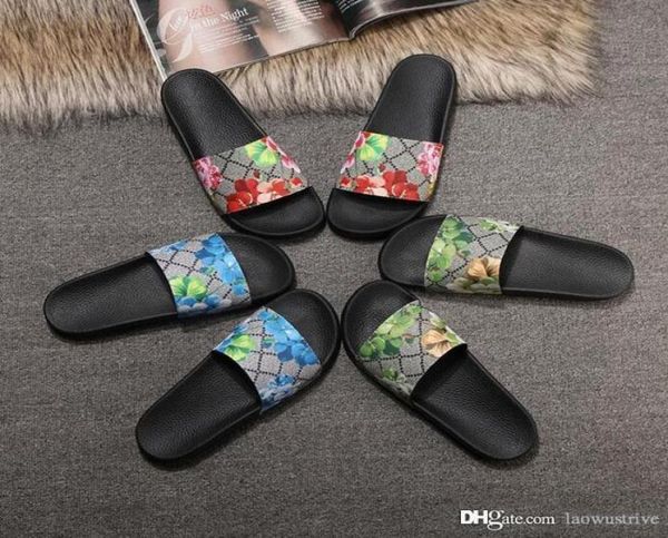 

beach slippers men classic flat summer slides lazy designer cartoon big head flops leather mens el bath letter women shoes lady4950940, Black