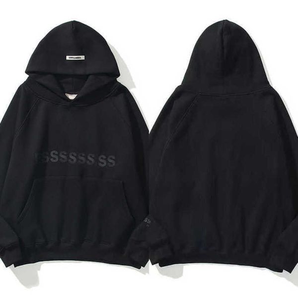 

classics luxury men's tracksuits essss entials sweatshirts letter hoodies men women sportswear hooded pant coat sweater pullover coupl, Black