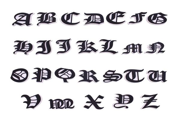 

whole old english alphabet letters croc charms pvc shoe clog charms for wristband bracelet diy6223528, White;pink