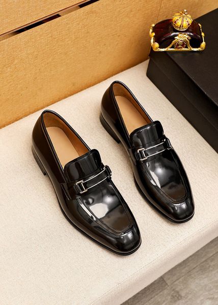 

2023 men elegant designer dress shoes fashion mens casua loafers male brand wedding formal business oxfords size 38-45, Black