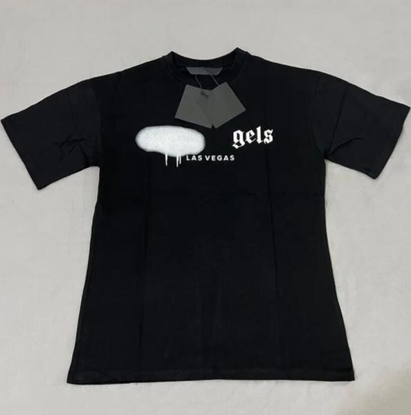 

designer of luxury mens t-shirt brand t shirt clothing spray letter short sleeve summer tide men and women tee eur size s-xl, White;black
