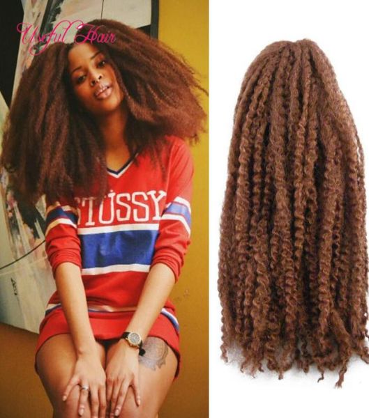

synthetic blonde kinky curly 18inch afro kinky marley braid curly hair extension 100 grams marley braiding hair crochet braids hai7771370, Black