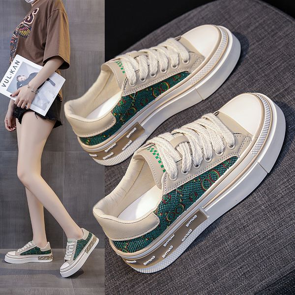 

sandals platform sneaker y casual vulcanize comfy height increasing trainers hidden heel women spring autumn boat canvas shoes 230419, Black