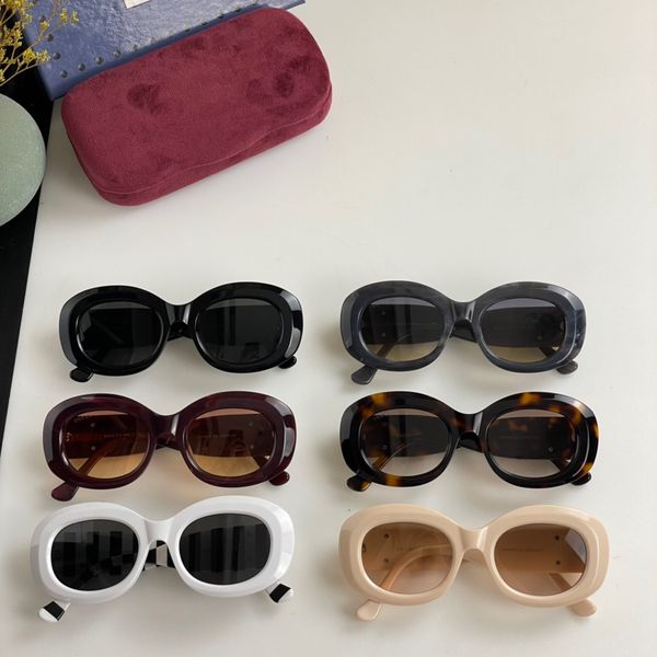 

designer women sunglasses small frame oval frame 0985 women gentle and lightweight leisure tourism sunglasses hawksbill color with original, White;black