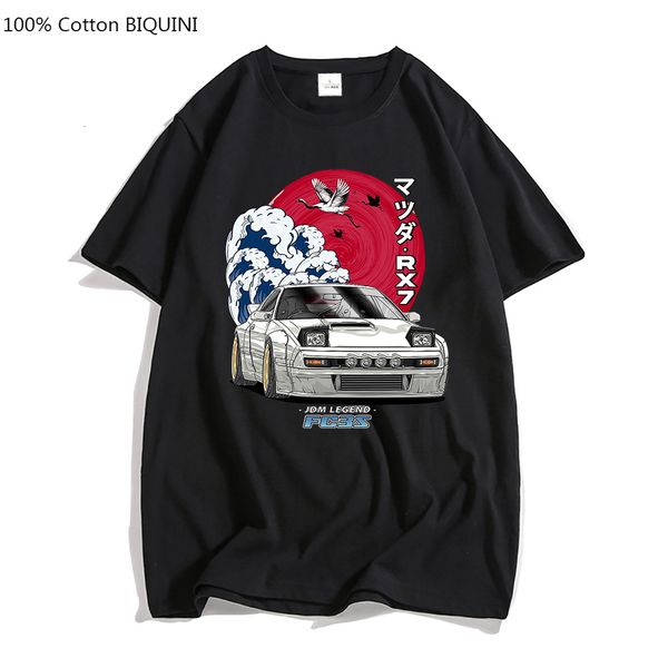 

men's t shirts initial d anime graphic t shirt women men streetwear for jdm crewneck tshirts y2k oversized 100 cotton tee shirt soft 2, White;black
