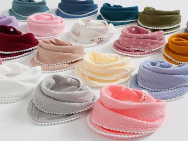 

baby feeding bib apron ins saliva towel gauze lace cotton bandana handkerchief rainbow dot girl boy1479461