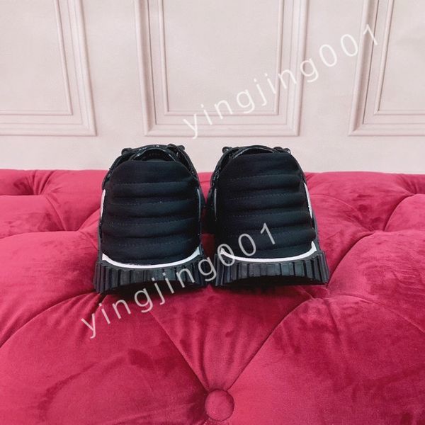

2023 designer calfskin casual shoes reflective sneakers vintage trainers fashion shoes platform lace-up sneaker, Black