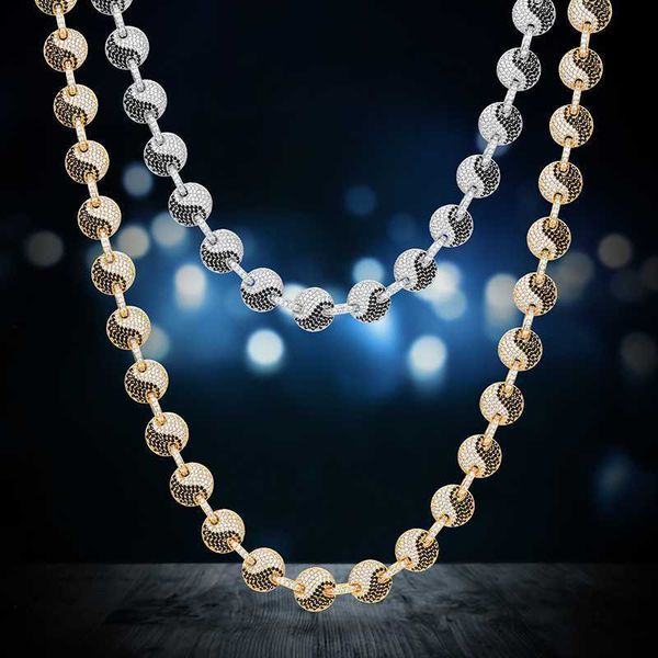 

chinese elements hip hop jewelry 925 sterling silver vvs moissanite diamond iced out eight diagrams cuban link chain necklace