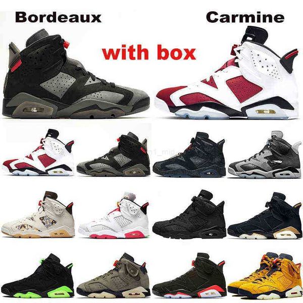 

2022 carmine men basketball shoes 6s unc singles day hare electric green dmp black infrared jumpman 6 mens trainers sports sneakers size 40-