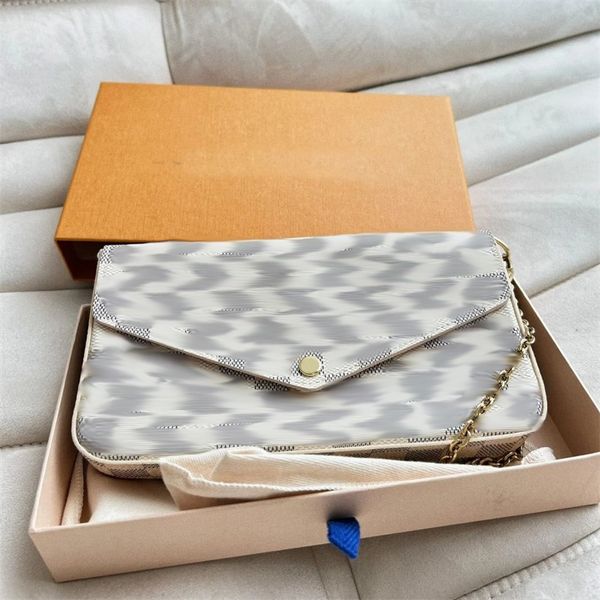 

crossbody bags pochette felicie wallet designer bags mini shape old flower printed sacoche elegant classic pattern brown shoulder bags delic