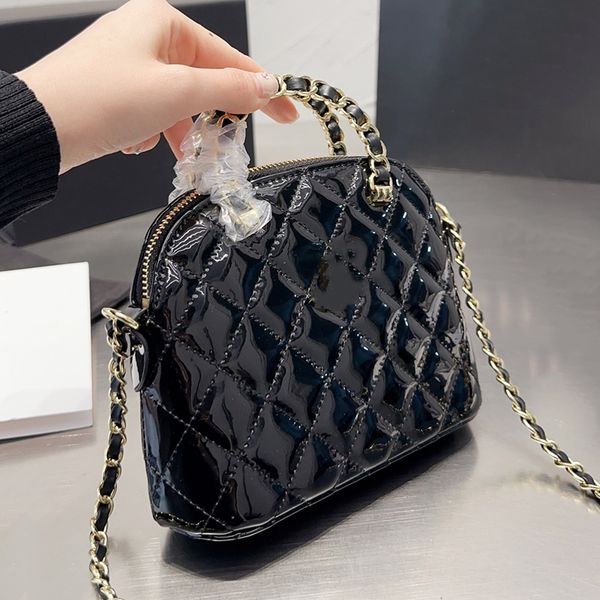

women tote bag designer shoulder crossbody bags bright surface shell bags classic diamond lattice handbag ladies purse zipper wallet leather