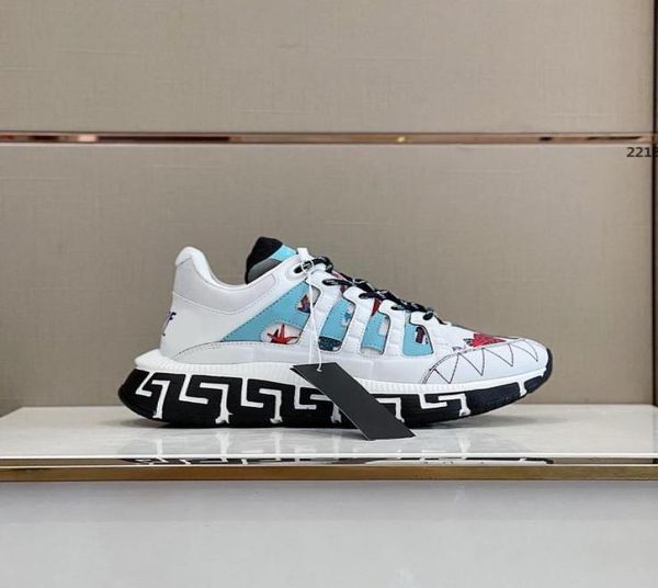 

2021ss luxury designer sneaker platform trainers suede shoes size 3846 mens genuine leather fashion trend sneakers mixed color wi3095234, Black